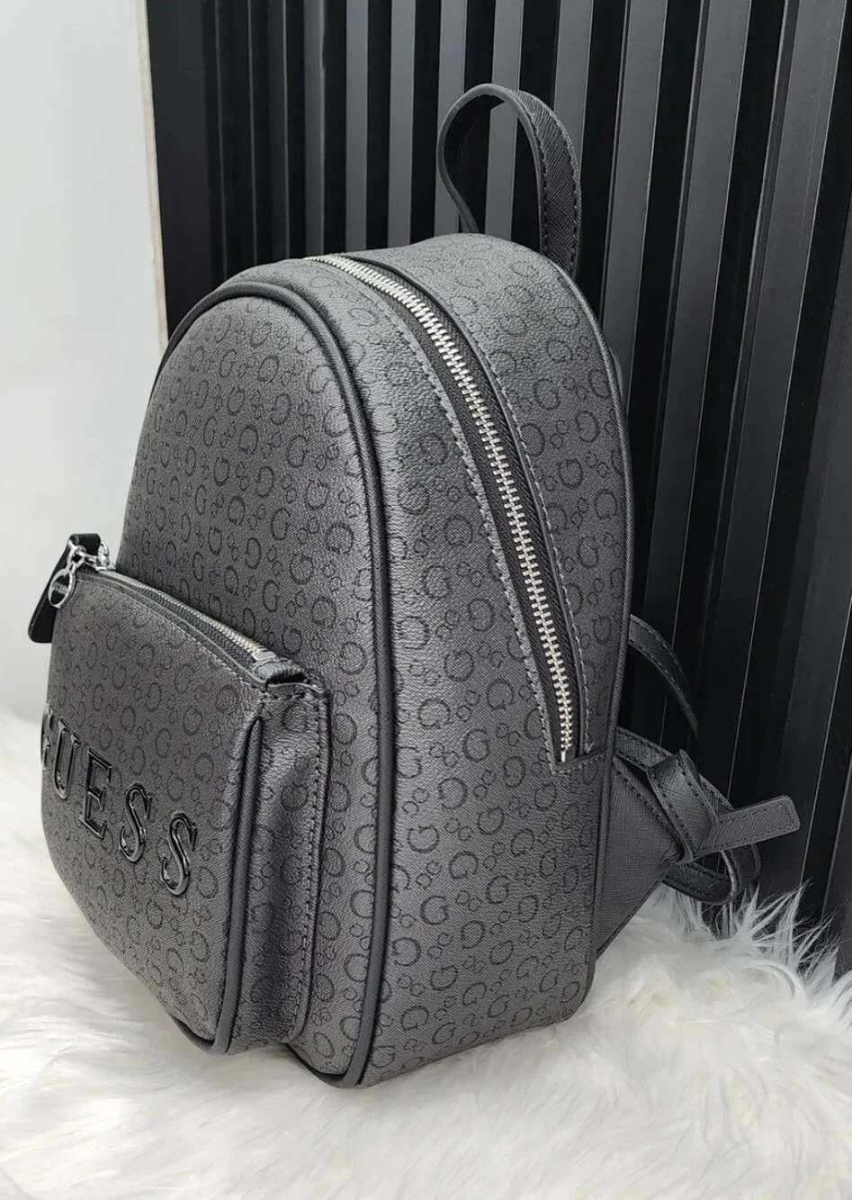 GUESS Grey Logo Backpack for Men